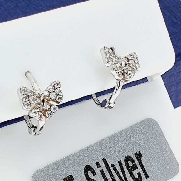 925 Sterling Silver CZ Stud Earrings for Women/Girl, US925P1253 - Picture 3 of 6